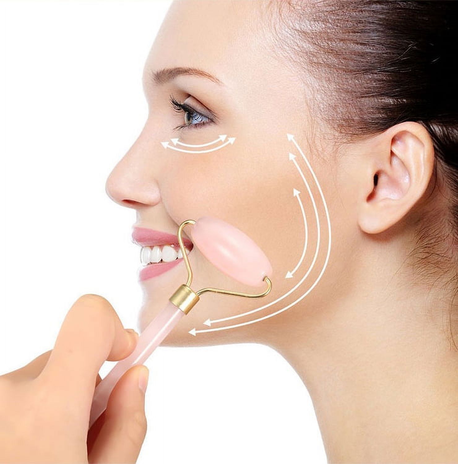 Pink Jade Face Massager Facial Roller Anti-Aging Roller Premium Authentic Jade Stone GREAT BEAUTY GIFT KT00187
