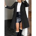 thumbnail image 4 of Abrigo de Invierno de Mezcla de Lana con Cuello de Solapa con Muesca y Doble Botonadura para Mujer. Negro L, 4 of 6