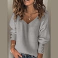 thumbnail image 1 of Babysbule Chandails pour Femmes Liquidation Mode Col Roulé Uni pour Femmes Manches Longues Style Ample Tricot Hauts Blouse pour Dames, 1 of 7