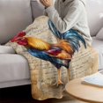 thumbnail image 3 of Retro Rooster Blanket Soft Cozy Warm Throw Blanket for Couch, Plush Fuzzy Flannel Fleece Blankets for Sofa, Farmhouse Vintage Country Animals Print Bed Blankets Lightweight Gifts for Women, 40"x60", 3 of 9