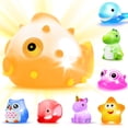 thumbnail image 1 of Juguetes de Baño JASNKKONT 8 Piezas Animales de Goma Flotantes con Luz, 1 of 7