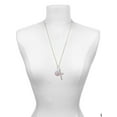 thumbnail image 3 of Delight Jewelry Silvertone Domed Multi Color MSN Be Strong and Courageous Engraved Cross Zoey Necklace, 28", 3 of 4