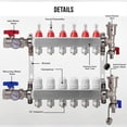 thumbnail image 5 of DMNI 6 Loop PEX Plumbing Manifold - 1" Radiant Floor Manifold - 2 Wire Actuators - 1/2" PEX Adapters, 5 of 5