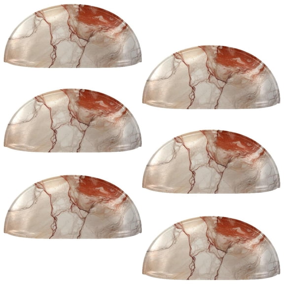 HemaKayy 6 Pack 3.5" Decorative Cabinet Knobs - Elegant ABS Glass Cup Handles for Home Furniture Decor - Dresser Drawer Door Pulls - Perfect for Kitchen Bedroom - Unique Marble Texture