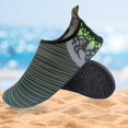 thumbnail image 2 of Men’s Flexible Aqua Socks, Swim Shoes, Summer Outdoor Shoes For Water Sports, Pool, Sea, Beach Activities, Gray/Lime Striped, 11-12, 2 of 11