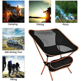 Snorda Fishing Chair With Storage Bag ,Outdoor Folding Chair Compact Fishing  Stool Portable Camping Stool Backpack Chair With Oxford Cloth For  Beach/Outing /Family 