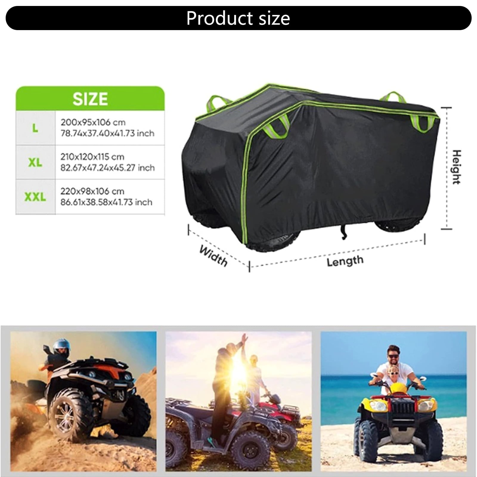 Waterproof Heavy Duty ATVs Covers for Scooter Motorcycle Outdoor Storage Dust Rain UV Protective 210D Oxford Fabric