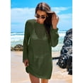 thumbnail image 3 of Women Swimsuit Crochet Swim Cover Up Summer Bathing Suit Swimwear Mesh Knit Beach Dress Vacation Outfits ﻿, 3 of 7