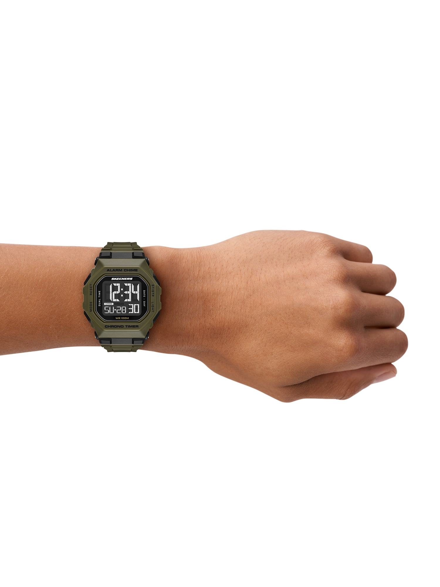 Skechers Men's Whitfield Digital, Green Polycarbonate Wristwatch