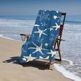 thumbnail image 4 of PHYHOO  Large Beach Towel, Starfishes Blue Sand Free Microfiber Beach Towel, Absorbent Quick Dry Camping Yoga Towel for Swimming Pool, Picnic, Yoga, Gym 30x60in, 4 of 8