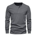 thumbnail image 5 of Zylanna Men's T-Shirts Tee, Crew Neck Solid Color Long Sleeve Breathable Tops for Activewear Sports Dark Gray, 5 of 5