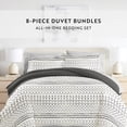 thumbnail image 6 of 8PC Bedding Bundle - Patterned Duvet Cover Set White Comforter and Solid Sheet Set in Etched Gate, 6 of 12