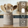 thumbnail image 3 of Barnyard Designs Ceramic Farmhouse Utensil Holder for Kitchen Counter, Large Rustic Utensil Crock, Countertop Cooking Tool Spatula Organizer, 6.75” (Taupe), 3 of 9