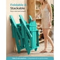 thumbnail image 4 of Folding Adirondack Chair, All-Weather HDPE Fire Pit Patio Chair, Aqua, 4 of 7