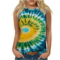 thumbnail image 2 of HOMBOM Muscle Tops for Women 2025 Loose Fit Crew Neck Tie-Dye Dressy Sleeveless Tank Blouse, 2 of 4
