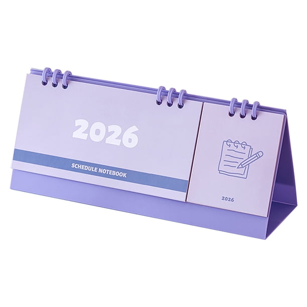 Calendario Año 2026 Cuaderno Mini Calendario Decoración de Escritorio Calendario Inglés