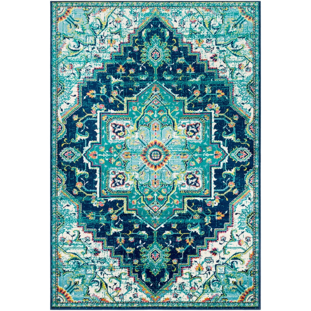 Walmart Indie Teal 8'10" x 12'10" Traditional Oriental Area Rug
