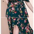 thumbnail image 6 of Women Plus Size High Waist Boho Floral Cold Shoulder Split Maxi Dress, 6 of 8