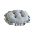 thumbnail image 2 of Steadline Round Chair Cushion,Ruffled Edge Tufted Seat Pad With Anti Slip Base,Soft Padded Chair Mat For Dining Furniture Bedroom Vanity Window Stool And Household Indoor Decoration(Gray), 2 of 7