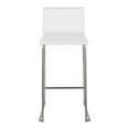 thumbnail image 4 of LumiSource Stainless Steel, White PU Mara Barstool - Set of 2, 4 of 8