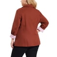 thumbnail image 4 of MODA NOVA Juniors Plus Size Stripe Cuff Notched Lapel Casual Blazer, 4 of 7