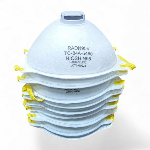 Radians N95 Dust Mask Particulate Respirator With Artic Valve, 10 Per Box