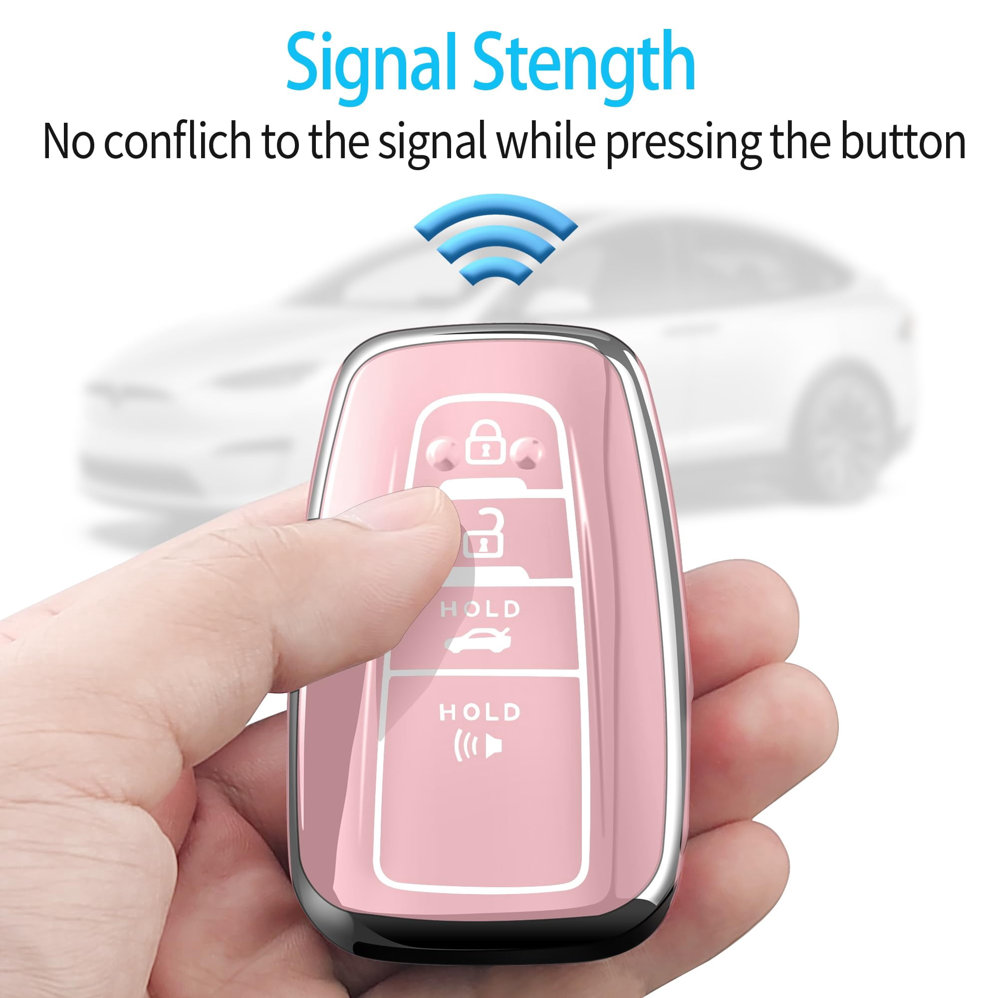 for Toyota Key Fob Cover with Keychain,Special Soft TPU Key Case Protector Compatible with 2020-2022 Highlander Corolla Prius,2018-2024 RAV4 Camry Avalon C-HR GT86