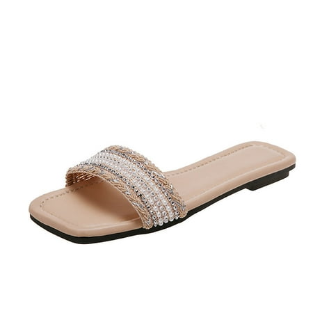 

Womens Slippers New Fashion and High-End Sense one Flat Sandals and Slippers
