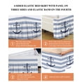 thumbnail image 5 of Nautical Anchor Bed Skirt California King Size 18" Drop Sky Blue and White Striped Ruffled Wrap Around Bed Skirts Adjustable Elastic Bedskirt Dust Ruffle for California King Size Bed, 5 of 7