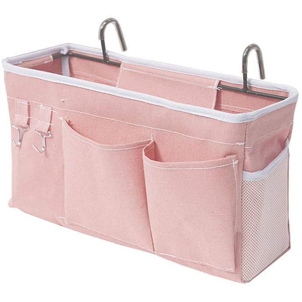 CHAO Bolsa organizadora de cama con gancho de préstamo, bolsa colgante, bolsa de almacenamiento para literas para libros, revistas, teléfonos móviles, almacenamiento de auriculares en la cama