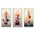 thumbnail image 2 of Designart "Cosmic Flux Abstract Multiverse Metamorphosis II" Abstract Shapes Framed Wall Art Set Of 3 - Orange Transitional Frame Gallery Set For Office Decor, 2 of 6