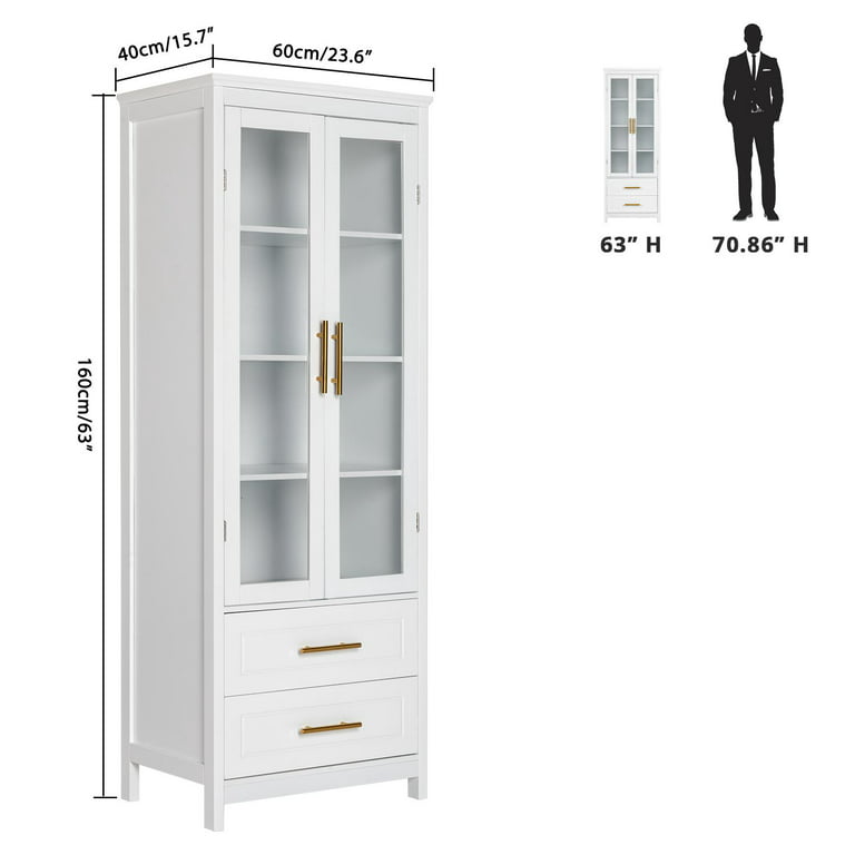 Ktaxon 63 Tall Bathroom Storage Cabinet, Freestanding Kitchen