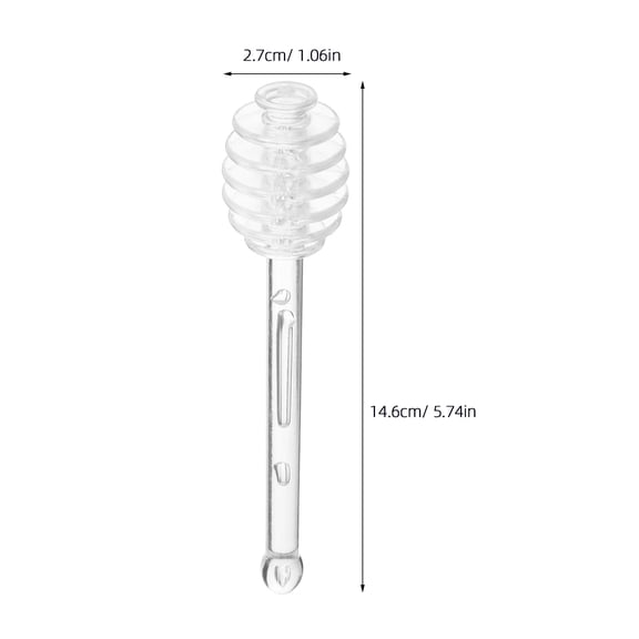 CATIEBYE 2-Pack Honey Dipper Set with Clear Faux Honey for Home Use and Tea Time Enjoyment