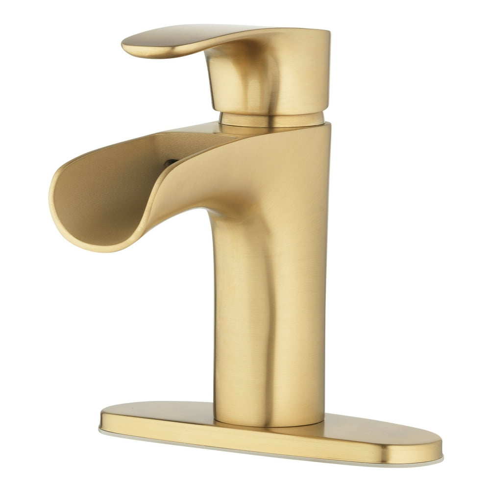 Better Homes & Gardens Brushed Brass Single Handle Waterfall Bathroom