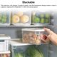 thumbnail image 5 of Contenedor de almacenamiento de alimentos Caja transparente de verduras frescas con colador Organizador de ensaladas de frutas apilable para nevera 1.9L Inevent HA008836-00, 5 of 7