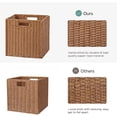 thumbnail image 3 of HBlife Wicker Baskets, Set of 3 Foldable Hand-Woven Paper Rope Storage Baskets, Caramel, 3 of 10