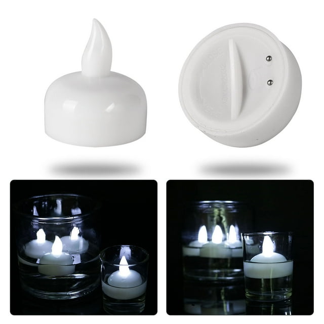 CEHVOM 12 Pieces Of Party Decorations Will Light Up When Exposed To Water Induction Floating Water LED Candle Lights Flashing Electronic Small Candles Clearance