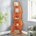 thumbnail image 3 of Tribesigns Corner Shelf, Modern 5-Tier Corner Bookshelf, Stylish Corner Bookcase Plant Stand (Orange), 3 of 5