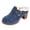 Blue, variant on Womens Retro Suede Clog Mule Block Heel Fleece Lined Ankle Boots Backless Slip on House Slipper Size 6-9.5