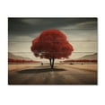 thumbnail image 3 of Designart "Red And Grey Tree silence IV" Floral Print on Natural Pine Wood, 3 of 5