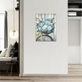 thumbnail image 3 of Farmhouse Floral Wall Art Blue Flower Bicycle Pictures Farmhouse Bathroom Wall Decor Rustic Country Floral Canvas Painting Framed Artwork for Bathroom Bedroom Living Room 12"x16", 3 of 6