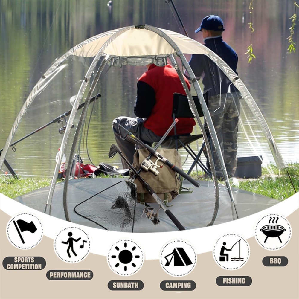 MAXVINI Transparent Sports Tent, Large Instant Waterproof Tent, UVproof Outdoor 360 Full-View for Sports, Outdoor, Backyard, Patios
