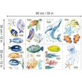 thumbnail image 5 of Pegatinas de pared bajo el mar, pegatina de pared Tropical, pez medusa, decoración de pared del océano, dormitorio, 5 of 5
