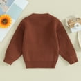 thumbnail image 3 of Bagilaanoe Toddler Baby Boy Knitted Sweater Long Sleeve Letter Embroidery Pullover 12M 18M 24M 3T 4T Kids Warm Jumpers Tops Fall Loose Knitwear, 3 of 8