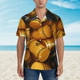 thumbnail image 4 of Yellow And Black Bucket Hawaiian Shirts For Men, Summer Short-Sleeve Relaxed-Fit Button-Down Shirts 3x-Large, 4 of 9