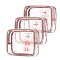 thumbnail image 1 of Bolsa de aseo de 3 piezas con asas de silicona, bolsa de maquillaje transparente de plástico de viaje pequeña bolsa de cosméticos para mujeres, bolsa de cuarto de galón compatible con aerolíneas para artículos de tocador de viaje ER, 1 of 4