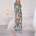 thumbnail image 3 of Vsdgher Llamas Colorful Pajamas Set Long Sleeve Sleepwear Womens Button Down Nightwear Pj Sets-Small, 3 of 7