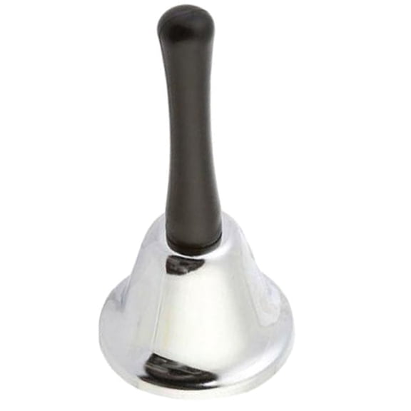 RENACLIPY Calling Attention Hand Bell Metal Silver 1Pack