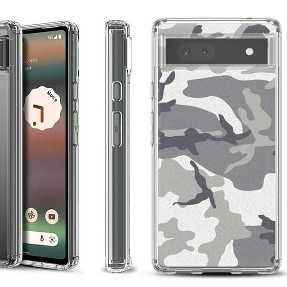 Shockproof Bumper Phone Case for Google Pixel 6a, by OneToughShield ® - Urban Camo