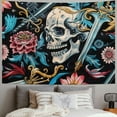 thumbnail image 2 of Orinice Skulls Swords Flowers Tapestry Wall Hanging Unique Style Graphic Tapestries Home Wall Decor Art Living Room Bedroom Apartment Farmhouse Dorm 40x60inch, 2 of 6